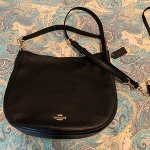 Coach Elle Hobo. Black with Gold Hardware